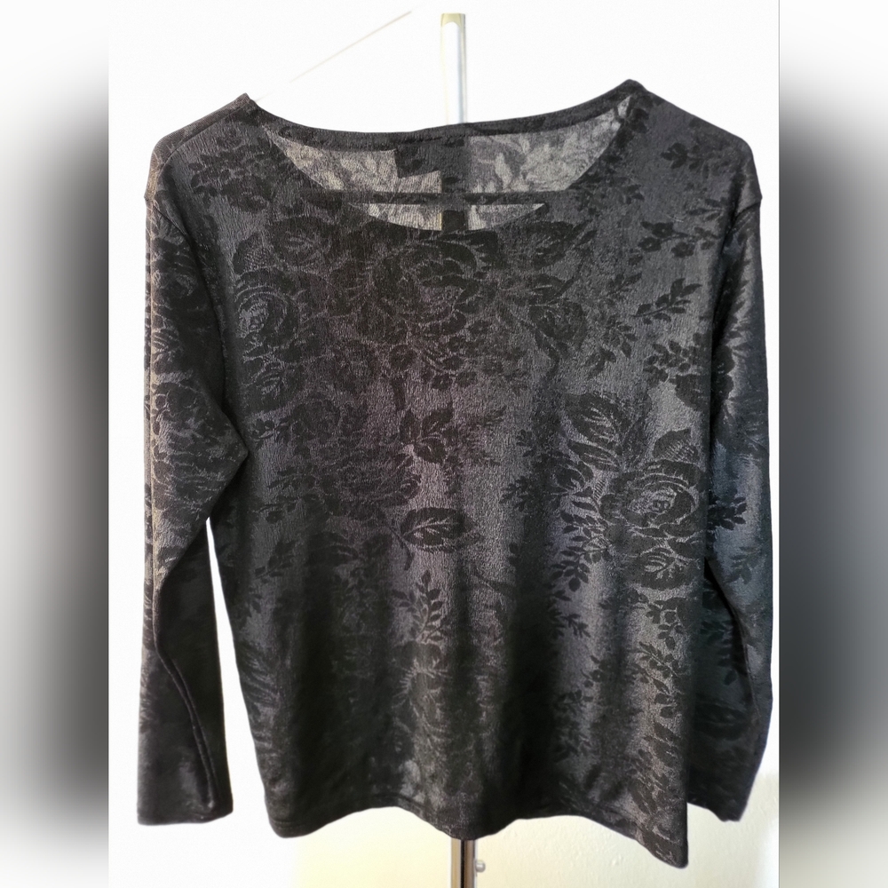 Elegant Black Floral Women's Top